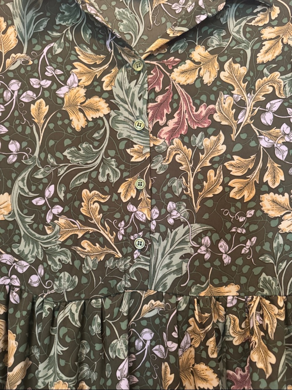 bohme Olive Green Floral Tiered Maxi Dress size small. Worn twice, like new. - Picture 5 of 6
